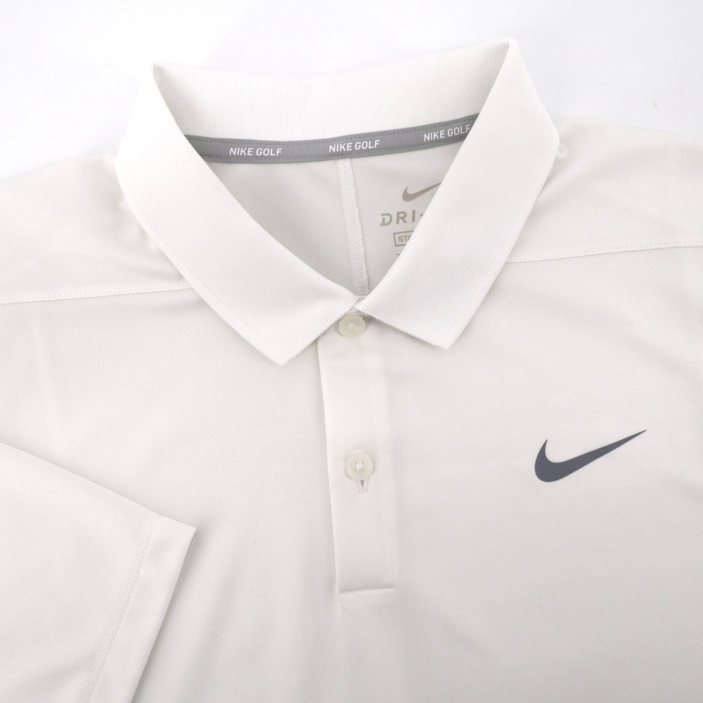 Nike Dri-FIT Victory Mens Golf Polo Shirt White Short Sleeve Mens Large